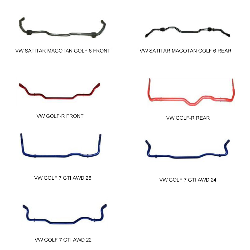 Front and rear sway bar for VW Golf 6, Golf-R and Golf 7 GTI