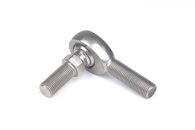 Titanium stud rod end for precision linkages