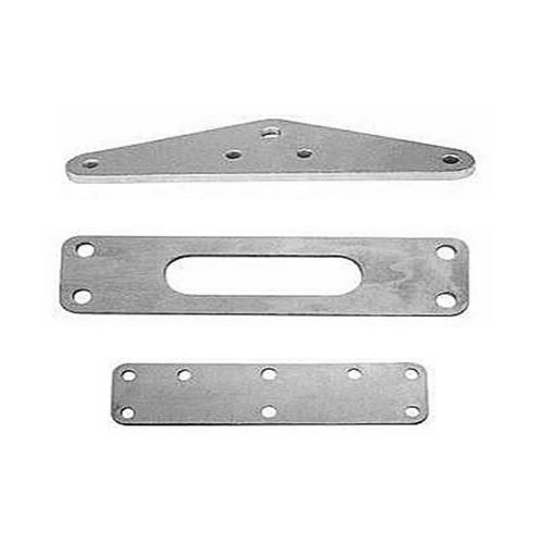 Custom machined steel yoke plate with milled slot and mounting holes