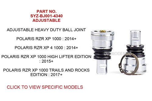 Heavy duty ball joints for Polaris RZR - 4340 Adjustable SYZ-001BJ
