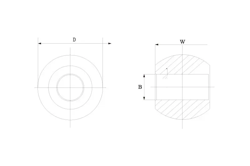 HMBL high-misalignment rod end ball technical drawing