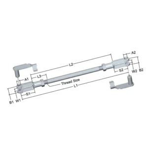 lcr-048-linkage-connecting-rod-11-31-in-3-8-24-rh-lh-thread-3-8-in-pin-holes-clevis-spring-pins-included