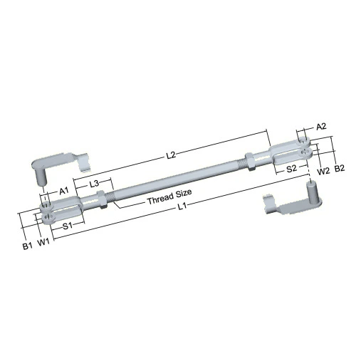 lcr-092-linkage-connecting-rod-13-25-in-3-8-24-rh-lh-thread-3-8-in-pin-holes-clevis-spring-pins-included