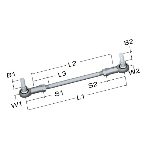 lcr-326-linkage-connecting-rod-12-50-in-3-8-24-rh-lh-thread-3-8-24-rod-end-stud-threads-steel-race