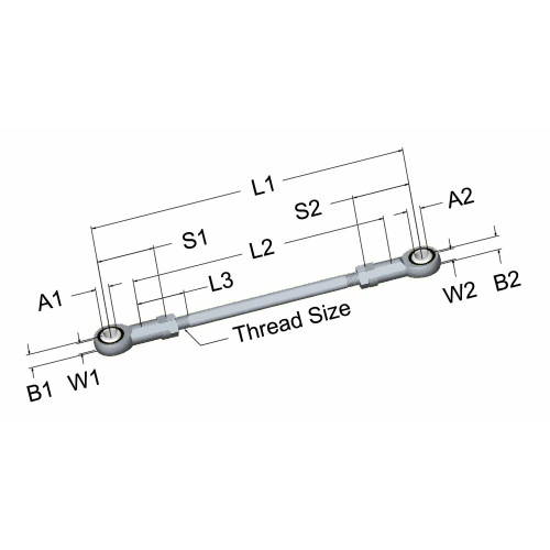 lcr-343-linkage-connecting-rod-32-75-in-3-8-24-rh-lh-thread-3-8-in-bores-steel-race